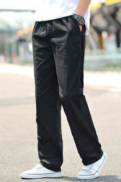 Athletic Mens Pants Whole Colored Front Pocket Full Length Mid Rise Pants