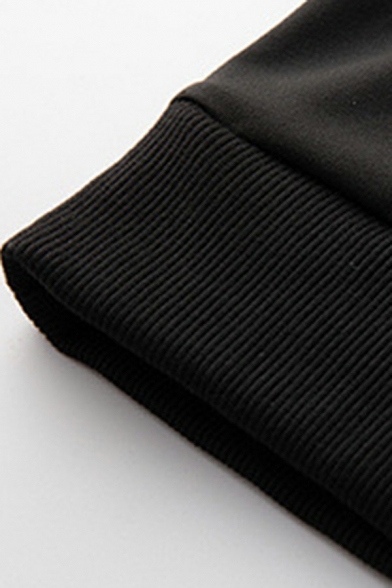 Trendy Mens Sweatshirts Striped Pattern  Long Sleeve Rib Cuffs Regular Fitted Sweatshirts
