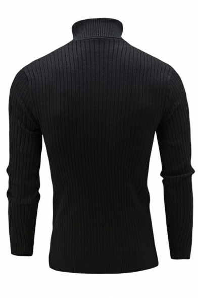 Fancy Guys Pullover Solid Long Sleeves Round Neck Slim Fit Pullover
