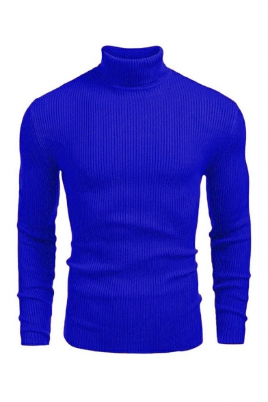 Cool Sweater Whole Colored Long Sleeves Slimming High Neck Sweater for Men