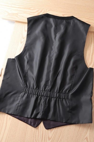 Fancy Men's Suit Vest V-Neck Button Up Sleeveless Slim Fitted Suit Vest