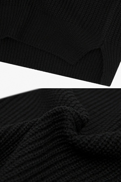 Simple Vest Round Neck Solid Color Sleeveless Slim Fitted Knit Vest for Men