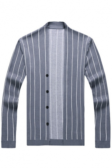 Popular Cardigan Striped Printed Regular Fitted Long-Sleeved Button Down Cardigan for Boys