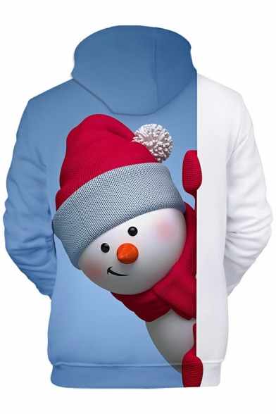 Freestyle Hoodie Snow Men Print Color-blocking Relaxed Long Sleeves Hooded Hoodie for Boys