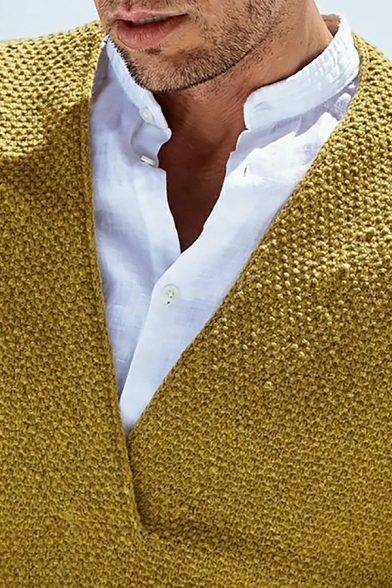 Trendy Sweater Whole Colored V-Neck Regular Long-sleeved Sweater for Men
