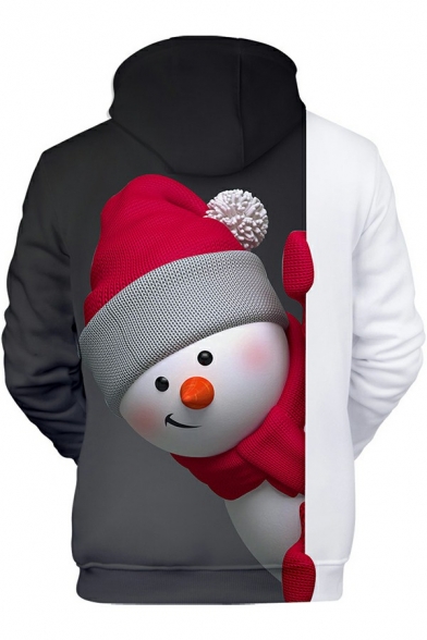 Freestyle Hoodie Snow Men Print Color-blocking Relaxed Long Sleeves Hooded Hoodie for Boys