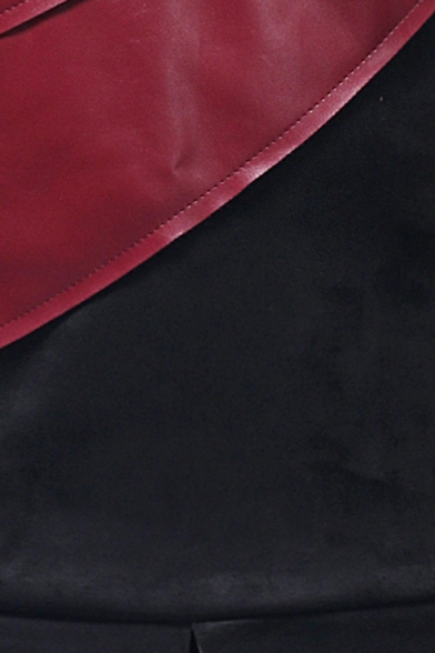 Vintage Color Block Vest Crew Neck Lace Up Mid Length Straight Cut Vest for Men