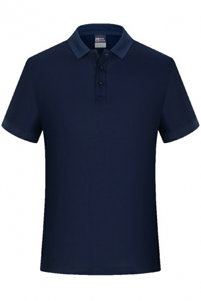 Leisure Guys Polo Shirt Button Half Closure Turn Down Collar Fit Short Sleeve Polo Shirt