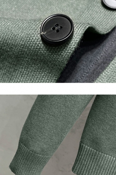 Metrosexual Men's Cardigan Plain V-Neck Button Fly Long-sleeved Loose Cardigan