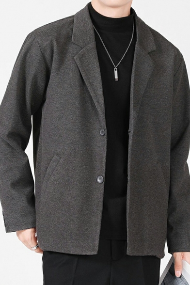 Leisure Plain Mens Suit Lapel Collar Welt Pockets Single Breasted Regular Fit Suit Jacket