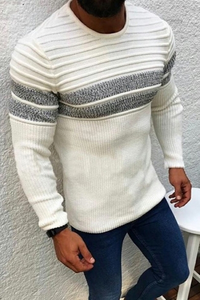Cool Pullover Whole Colored Long-sleeved High Neck Slim Fit Pullover for Men