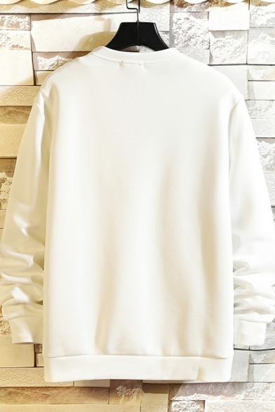 Trendy Men's Sweatshirt Cartoon Print Long Sleeves Round Neck Relaxed Fit Sweatshirt