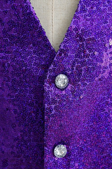 Basic Designed Vest Pure Color V-Neck Button Up Sleeveless Slim Fit Vest for Men