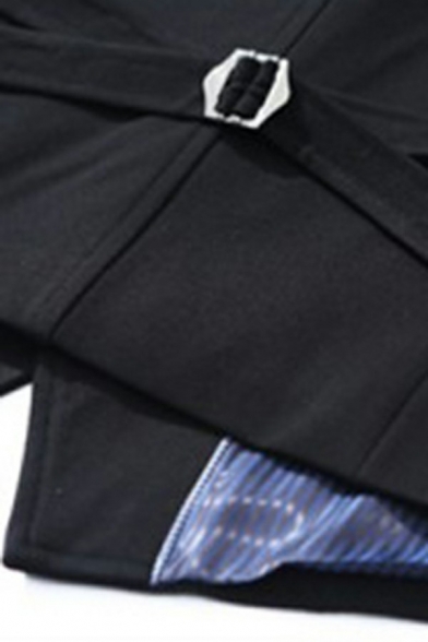 Elegant Men's Waistcoat Solid Color Button Up V-Neck Sleeveless Regular Fit Waistcoat