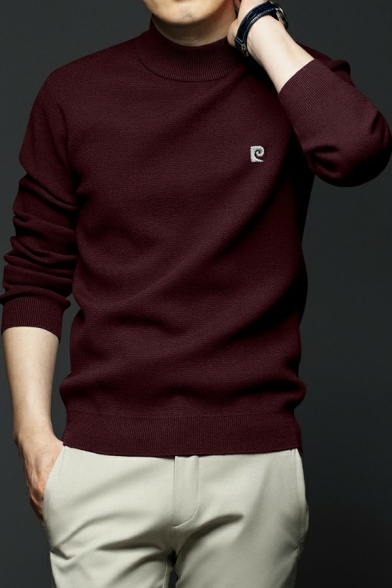 Men Popular Pullover Logo Print Crew Neck Long Sleeve Regular Fit Pullover