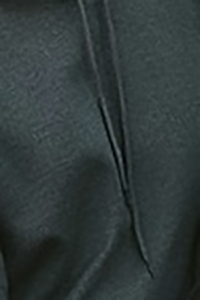 Comfy Hoodie Plain Drawstring Long-sleeved Pocket Rib Hem Regular Hoodie for Men