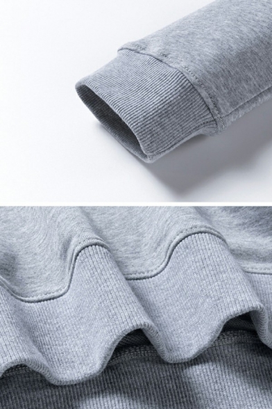 Trendy Guys Sweatshirt Logo Printed Crew Neck Long Sleeve Regular Fitted Pullover Sweatshirt