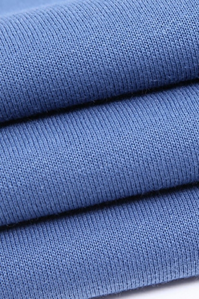 Men Boyish Sweatshirt Pure Color Round Neck Long-sleeved Loose Sweatshirt