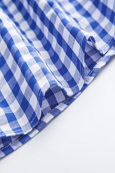 Novelty Men's Shirt Stripe Pattern Collar Button Embellished Long-sleeved Slimming Shirt