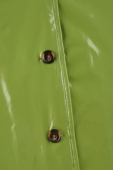 Stylish Ladies Jacket PU Leather Spread Collar Long Sleeve Button Fly Plush Design Biker Jacket