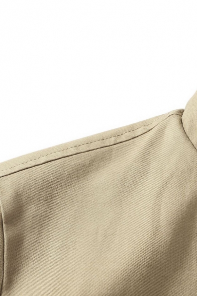 Casual Mens Coat Plain Zip Closure Spread Collar Long Sleeve Regular Fit Coat