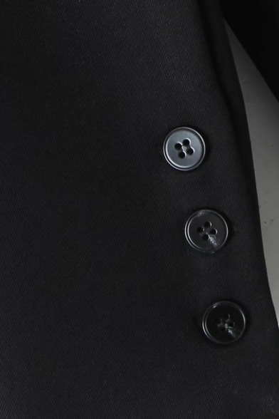 Fancy Womens Suit Jacket Lapel Collar Flap Pockets Single Button Loose Fitted Blazer in Black