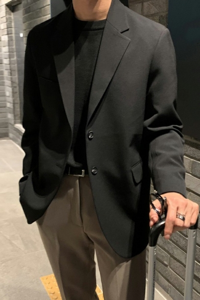 Creative Mens Suit Whole Colored Pocket Long Sleeve Loose Lapel Collar Button Down Suit