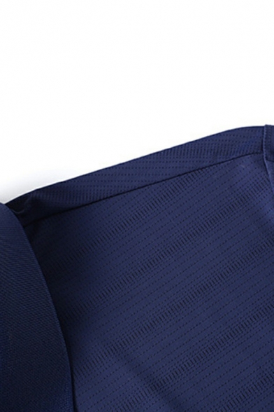 Cozy Men Polo Shirt Whole Colored Spread Collar Short Sleeves Relaxed Button up Polo Shirt
