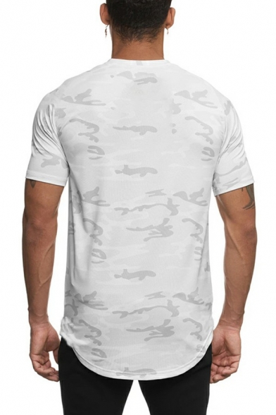 Men's Basic T-Shirt Light Camo Short Sleeve Round Neck Regular Fit T-Shirt