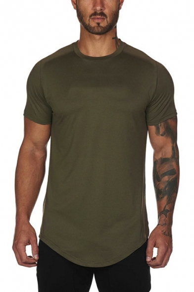 Men's Basic T-Shirt Light Camo Short Sleeve Round Neck Regular Fit T-Shirt