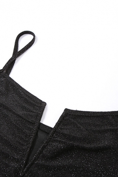 Sexy Ladies Bodysuit Plain Spaghetti Strap V-Neck Backless Slim Bodysuit