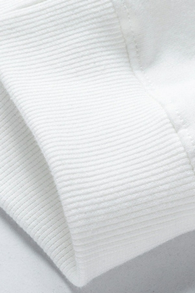 Stylish Mens Sweatshirt Solid Color Round Neck Long Sleeve Rib Cuffs Regular Fitted Sweatshirt
