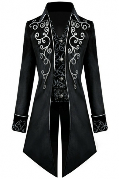 Mens Luxury Jacquard Suit Jacket Spread Collar Single Button Suit Jacket