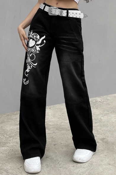 Trendy Girls Pants Solid Zip Fly High Waist Straight Cigarette Trousers(Not Included Belt)