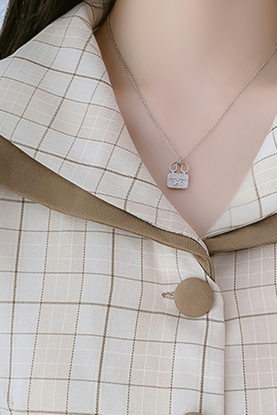 Retro Ladies Dress Plaid Lapel Collar Button Belted Long Puff Sleeve Midi Flare Dress