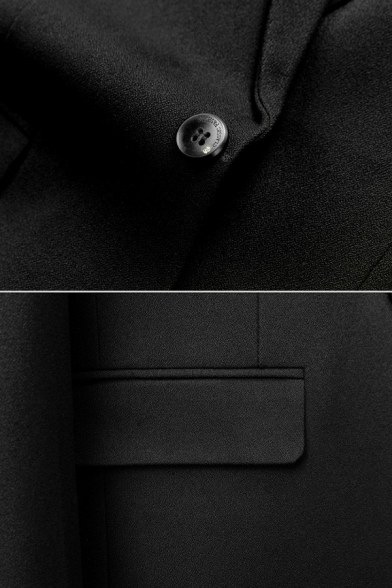 Fashion Men's Suit Whole Colored Slim Fit Button Closure Chest Pocket Lapel Collar Suit