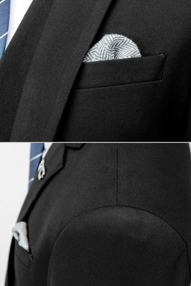 Fashion Men's Suit Whole Colored Slim Fit Button Closure Chest Pocket Lapel Collar Suit