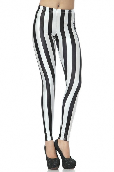 Modern Womens Pants Low Rise Elastic Waist Ankle Length Skinny 3D Printed Pants