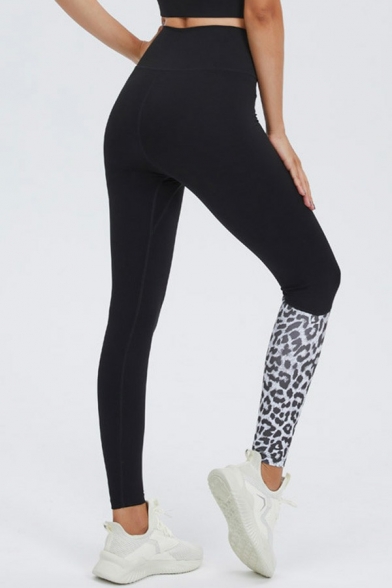 Sportwear High Waist Leggings Leopard Print Quick Dry Ankle Length Stretch Yoga Leggings for Women