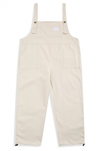 Comfortable Guys Overalls Whole Colored Side Pocket Loose Fitted Full Length Overalls