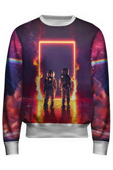 Freestyle Sweatshirt 3D Print Regular Long Sleeves Round Neck Pullover Sweatshirt for Boys