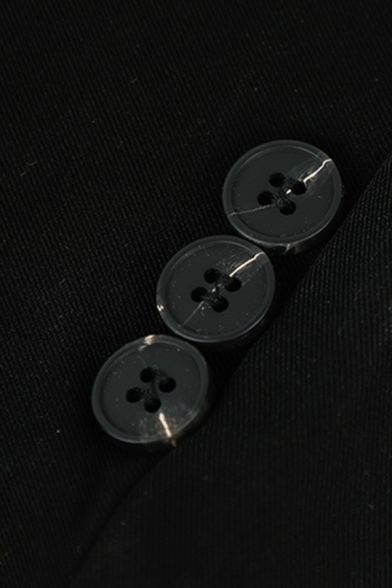 Unique Black Blazer Lapel Collar Single Button Regular Fit Blazer for Ladies