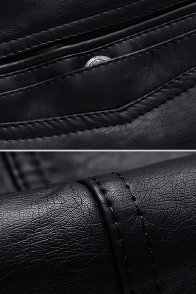 Trendy Pants Solid Full Length Regular Fitted Front Pocket Zip Up Leather Pants for Men