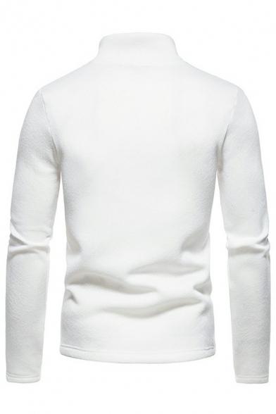 Popular Guys Hoodie Space Dye Print Long Sleeve Slimming Stand Collar 1/2 Zipper Hoodie