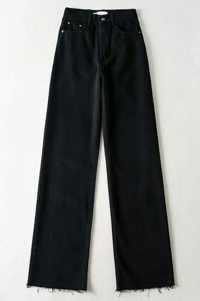 Fancy Women Jeans Solid Long Length Pocket High Rise Regular Zip Closure Jeans