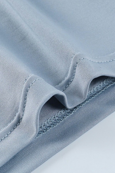 Leisure Plain Co-ords Mock Neck Solid Color Crop Top with Elastic Waist Pants Two Piece Set
