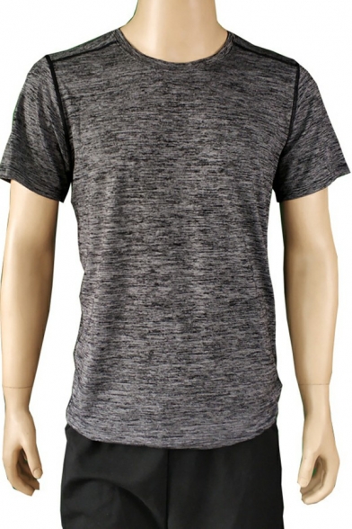 Sporty Mens T-Shirt Plain V-Neck Short Sleeve Quick Dry Relaxed T-Shirt