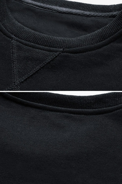 Daily Guys Sweatshirt Pure Color Round Neck Long-Sleeved Regular Fit Sweatshirt