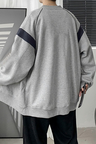 Boy's Hot Jacket Contrast Color Pocket Stand Collar Baggy Zip down Baseball Jacket