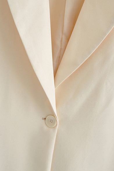 Casual Ladies Vest Whole Colored Notched Lapel One Button Lace Up Split Hem Vest